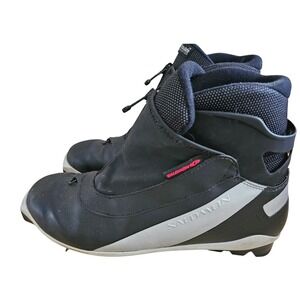 Salomon Cross Country Ski Boots SNS Black Silver Thinsulate Zip Shroud Mens 13